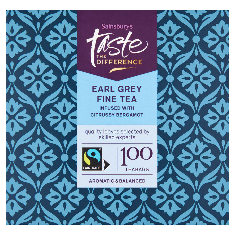 Sainsbury's Taste the Difference Earl Grey tea 100 teabags - British product