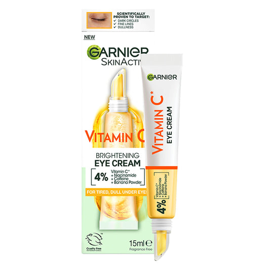 Garnier Brightening 4% Vitamin C Skincare Niacinamide Caffeine & Banana Powder Eye Cream 15ml GOODS Sainsburys   