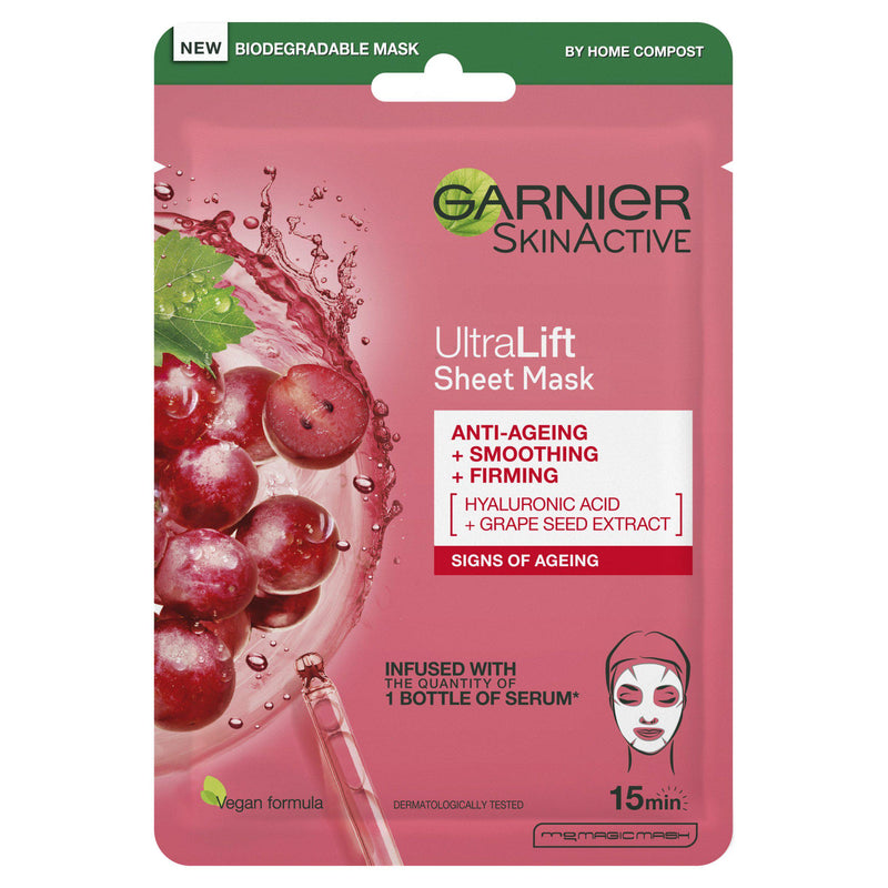 Garnier Ultralift anti-ageing face sheet mask 32g - British product