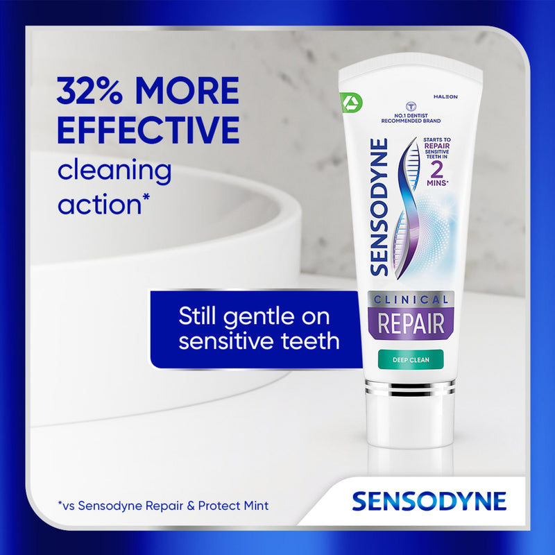 Sensodyne Clinical Repair Deep Clean Sensitive Toothpaste 75ml (British brand)