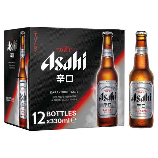 Asahi Super Dry Lager Beer Bottles 12x330ml GOODS Sainsburys   