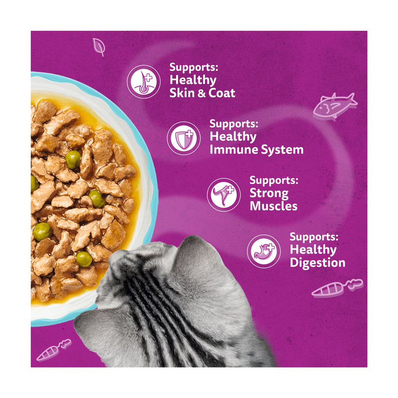 Whiskas Seafood Delight Wet Cat Food Pouches 12 x 85g (British brand)