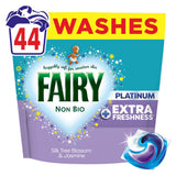 Fairy Non Bio Platinum laundry detergent pods Silk Tree Blossom 44 washes, UK version