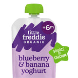 Little Freddie baby food pouch blueberry banana Greek style yogurt 100g - British product