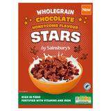 Sainsbury's chocolate honeycomb stars cereal 375g, imported from the UK