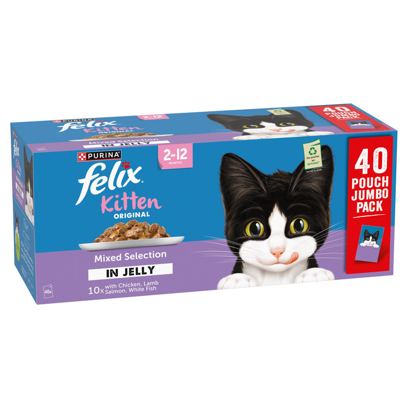 Felix Original Kitten Mixed Selection Jelly cat food 40x85g, UK version