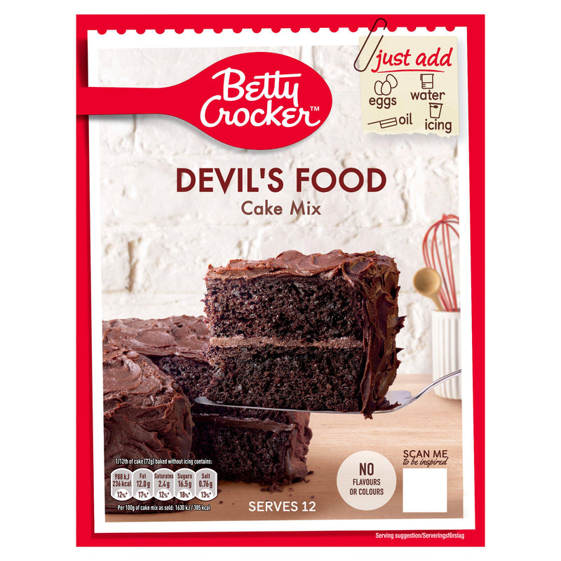 Betty Crocker Devil's Food Chocolate Cake Mix 425g, UK version