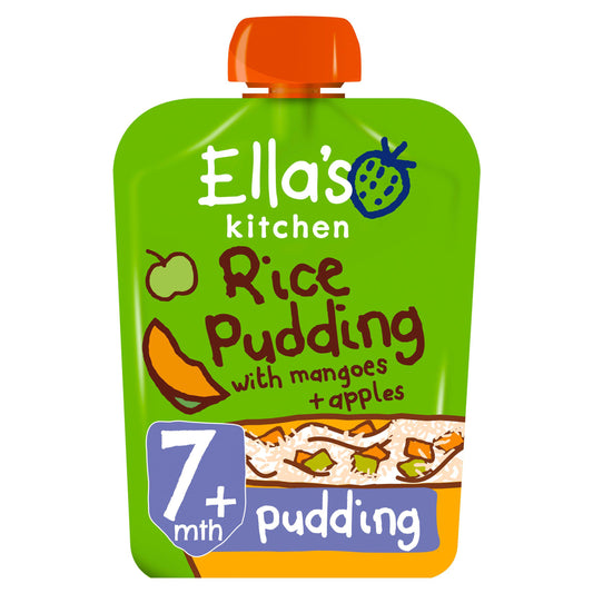 Ella's Kitchen Organic Rice Pudding with Mangoes & Apples Baby Food Pouch 7+ Months 80g GOODS Sainsburys   