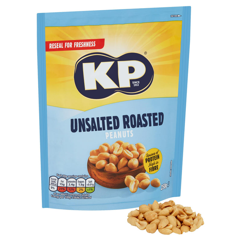 KP unsalted roasted peanuts 250g (British brand)