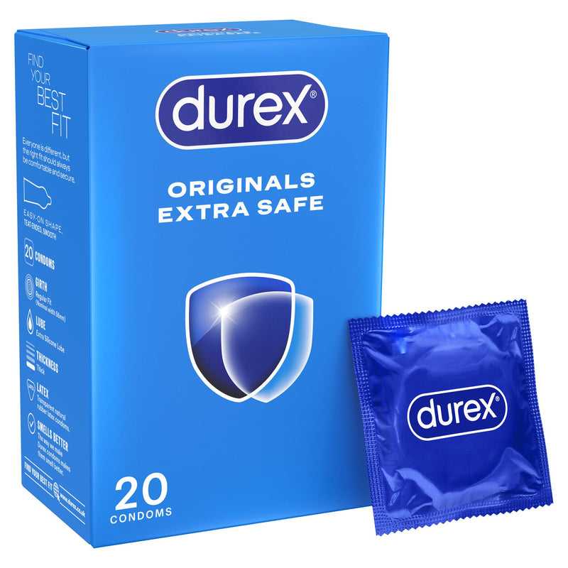 Durex Extra Safe thick condoms x20, imported from the UK