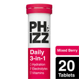 Sainsburys Phizz Daily 3-in-1 Hydration Electrolytes & Vitamins Effervescent Tablets Mixed Berry 20 Tablets- Buy online at McGrocer