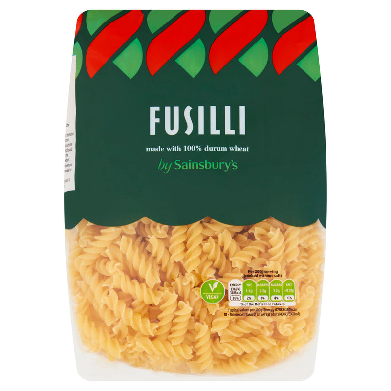 Sainsbury's fusilli dried pasta 1kg (British brand)