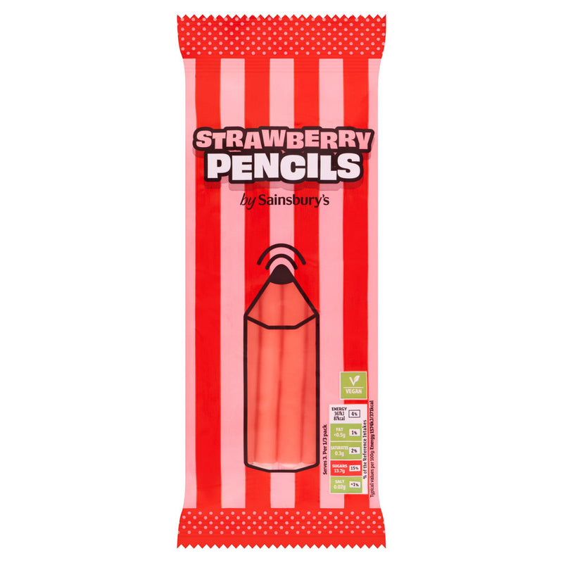 Sainsbury's Strawberry Pencils Sweets 70g, UK version