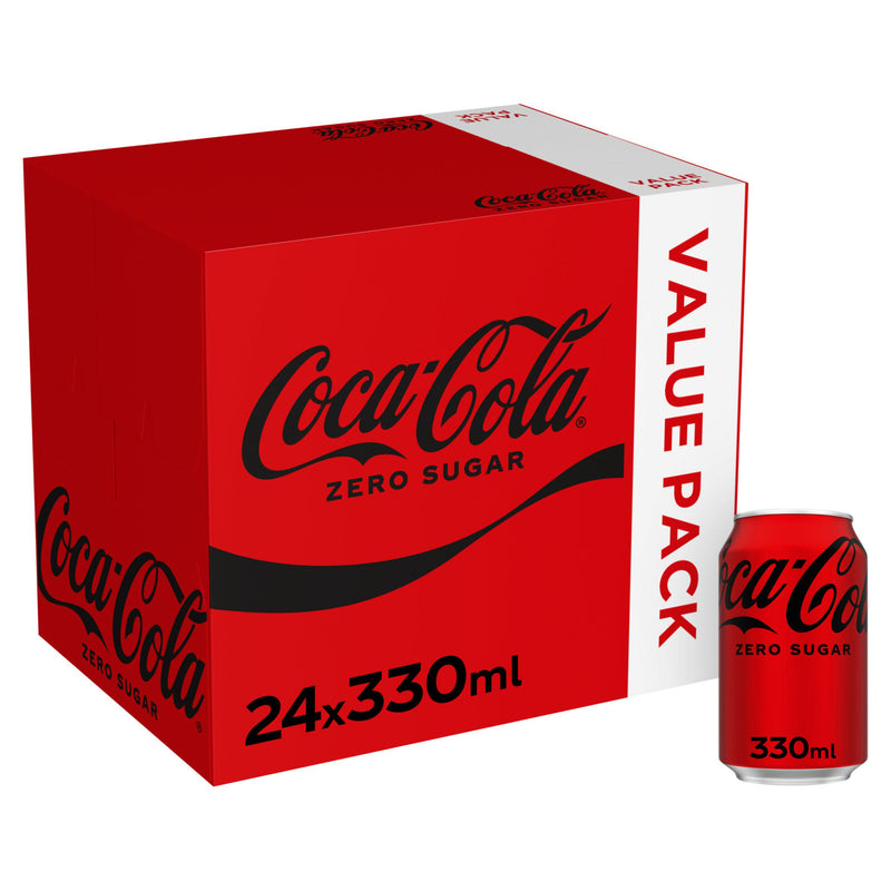 Coca-Cola soft drink Zero Sugar 24x330ml - British product