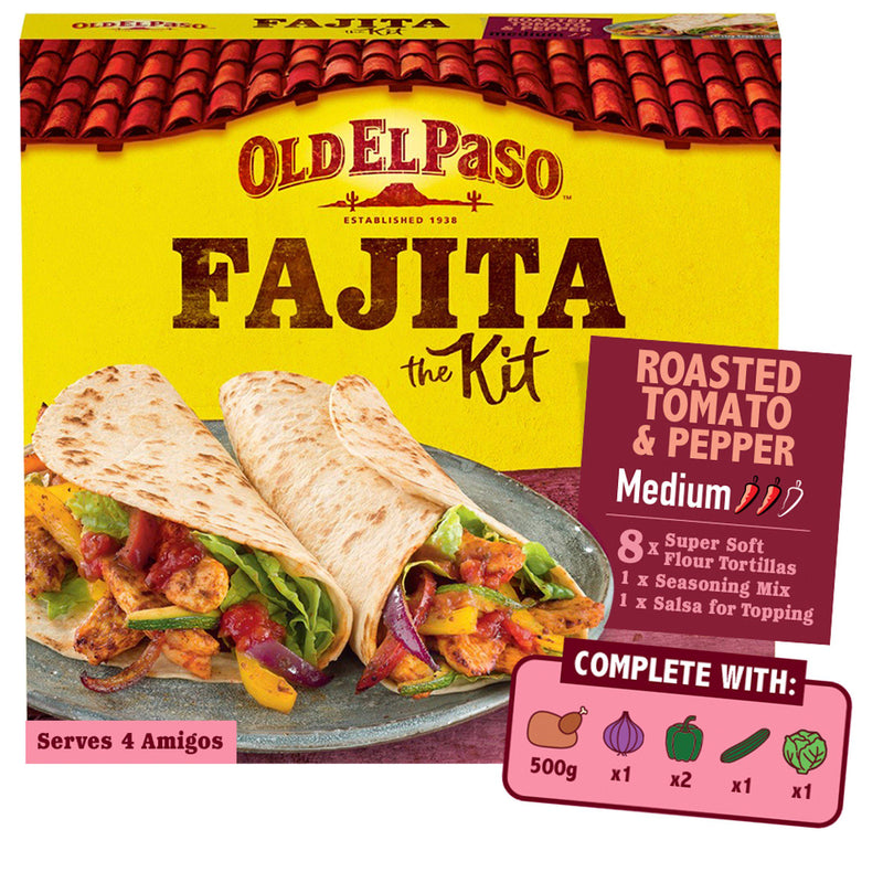 Old El Paso roasted tomato pepper fajita kit 500g - British product