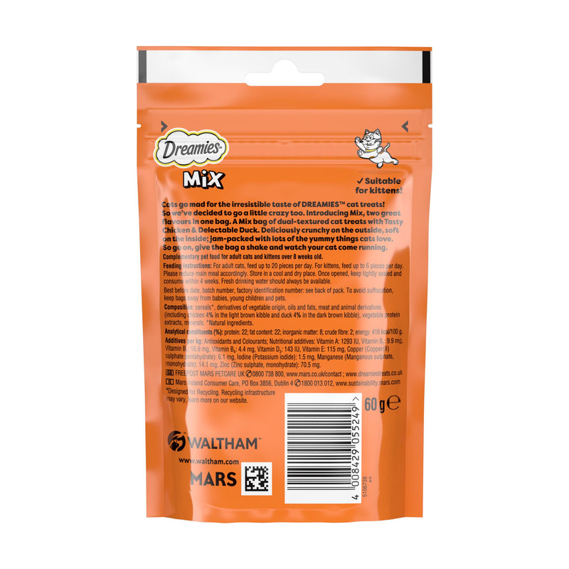 Dreamies cat treat biscuits with chicken and duck 60g, UK version