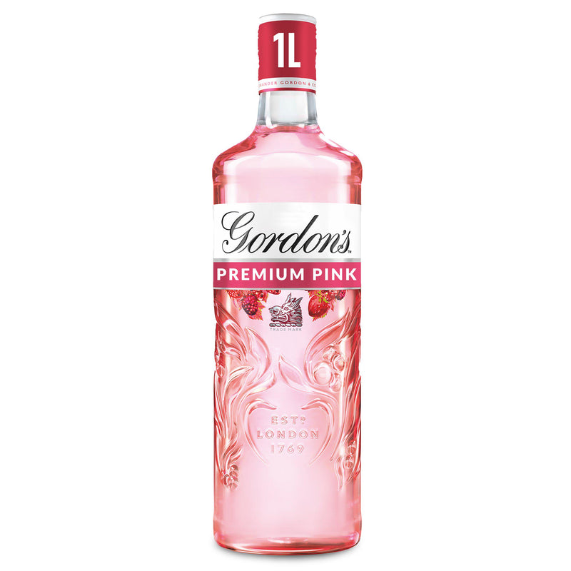 Gordon's Premium Pink distilled gin 1 litre bottle (British brand)