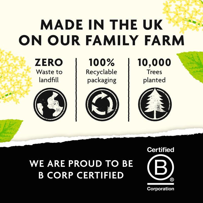 Belvoir Farm elderflower cordial 500ml, imported from the UK