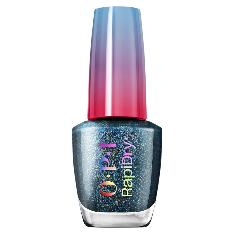OPI holographic blue glitter quick dry nail polish, UK version