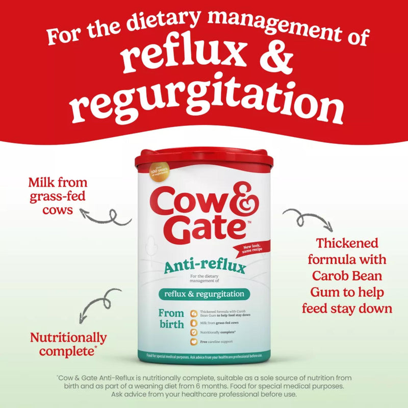 Cow & Gate Anti-Reflux baby formula 800g, imported from the UK