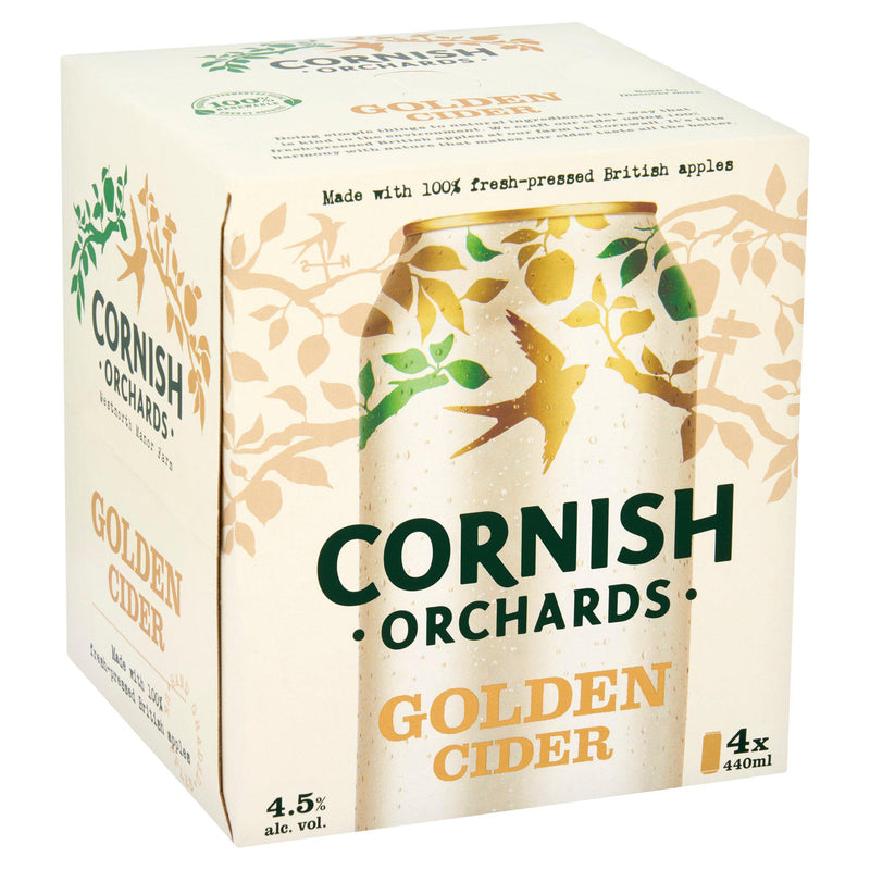 Cornish Orchards golden cider 4x440ml cans, UK version