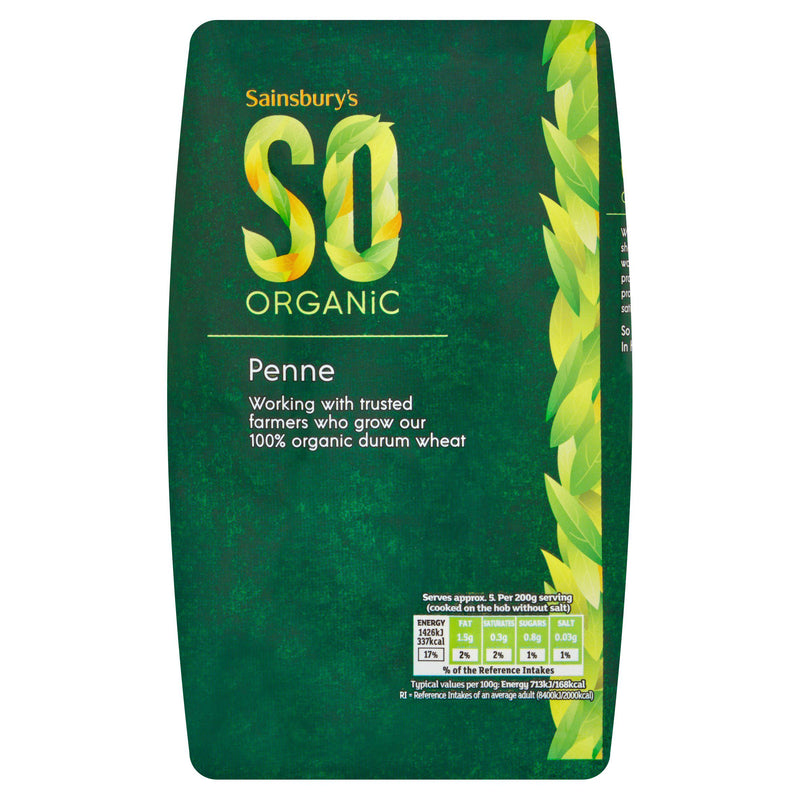 Sainsbury's organic penne pasta 500g - British product