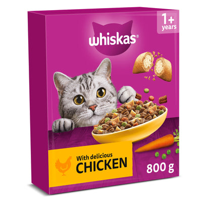 Sainsburys Whiskas 1+ Chicken Complete Adult Dry Cat Food 800g- Buy online at McGrocer