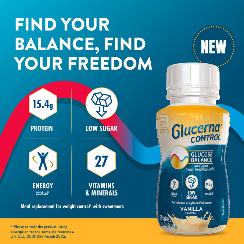 Glucerna meal replacement shake coffee flavour 220ml, imported from the UK