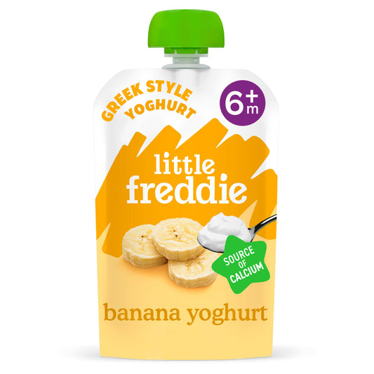 Little Freddie Organic Creamy Banana Greek Style Yoghurt Stage 1 +6m Smooth 100g GOODS Sainsburys   