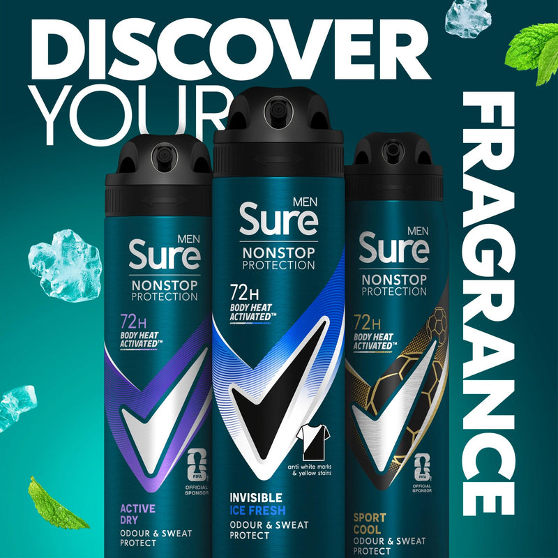 Sure antiperspirant deodorant Invisible Ice 150ml - British product