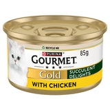 Sainsburys Gourmet Gold Succulent Delights Chicken Wet Cat Food 85g- Buy online at McGrocer