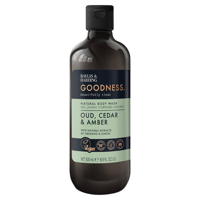 Sainsburys Baylis & Harding Goodness Oud & Cedar Natural Body Wash 500ml- Buy online at McGrocer