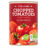 Sainsbury's chopped tomatoes 400g can (British brand)