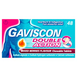 Sainsburys Gaviscon Double Action Mixed Berries Heartburn & Indigestion Chewable Tablets 48- Buy online at McGrocer