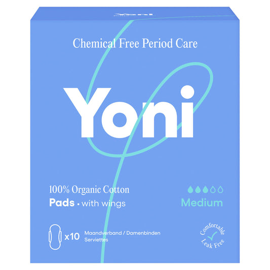 Yoni Organic Cotton Sanitary Towels Medium With Wings x10 GOODS Sainsburys   