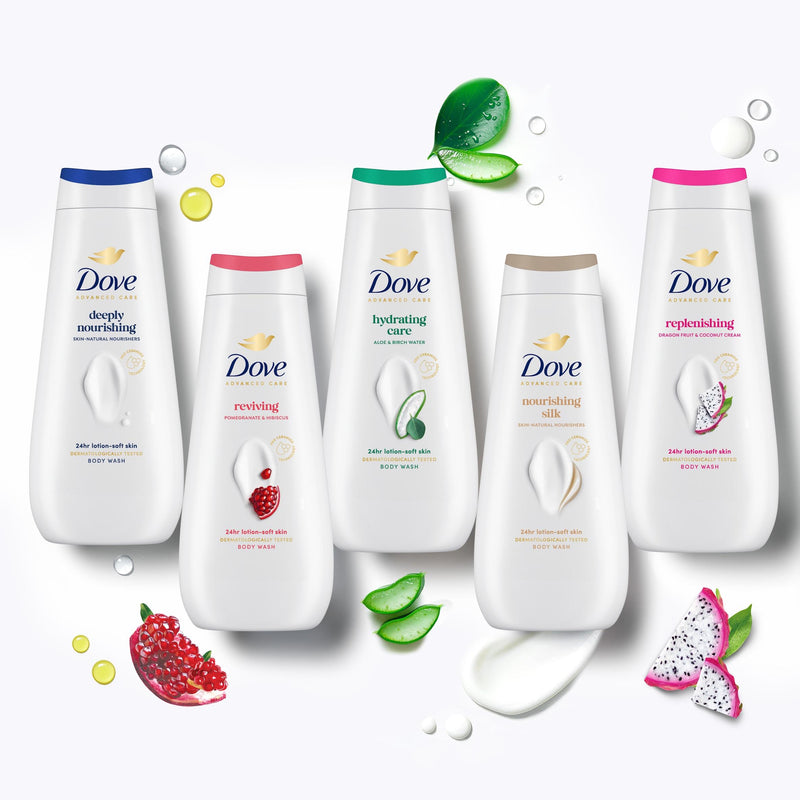 Dove Advanced Care Nourishing Silk body wash 225ml, UK version