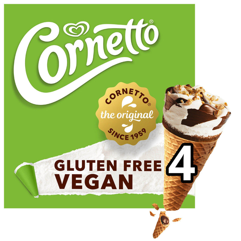 Cornetto Vegan & Gluten Free Ice Cream Cones 4x90ml