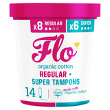 Sainsburys Flo Organic Cotton Applicator Combo Pack 8 Regular + 6 Super Tampons- Buy online at McGrocer