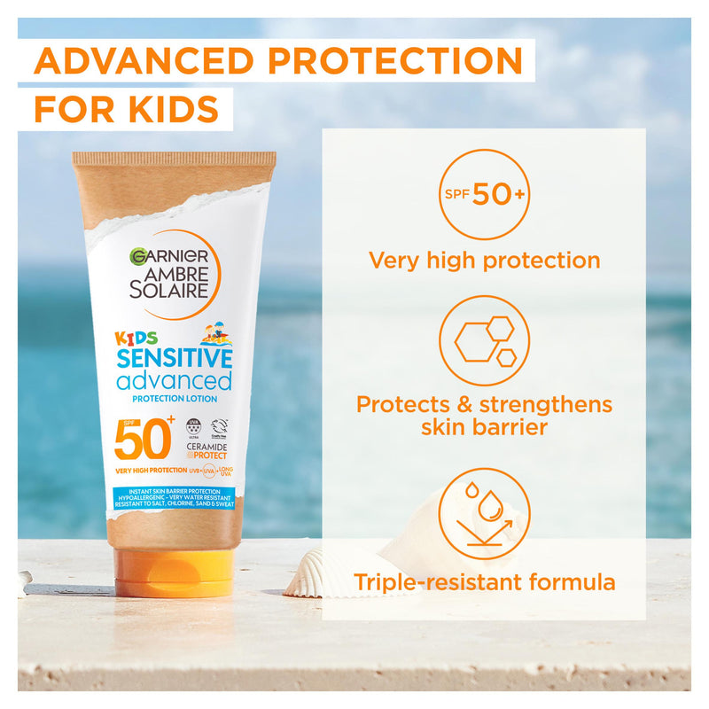 Garnier Ambre Solaire Kids sensitive sun cream SPF 50+ 175ml, UK version
