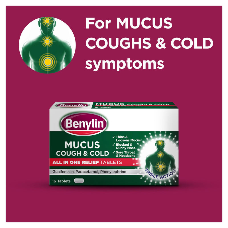 Benylin Mucus Cough Cold Tablets 16 - British product