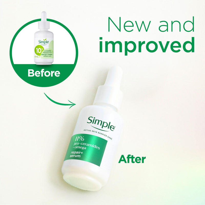 Simple Repair+ 11% Pro Ceramides Omega Serum 30ml (British brand)