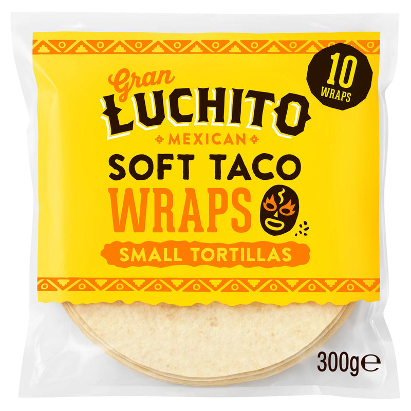 Gran Luchito soft taco wraps wheat tortillas 300g, imported from the UK