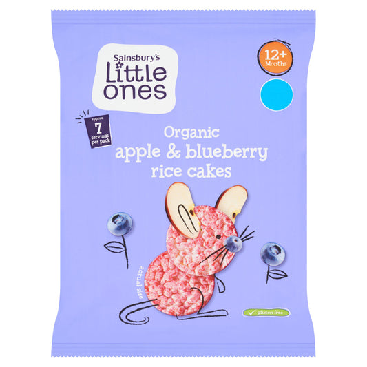 Sainsbury's Little Ones Organic Apple & Blueberry Rice Cakes 12+ Months 40g GOODS Sainsburys   