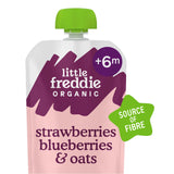 Sainsburys Little Freddie Organic Strawberries, Blueberries & Oats Baby Food Pouch 100g- Buy online at McGrocer