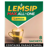 Sainsburys Lemsip Max All In One Cold & Flu Lemon Sachets 8 Count- Buy online at McGrocer