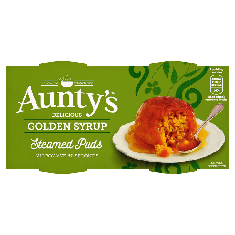 Aunty's golden syrup steamed pudding 2x100g (British brand)