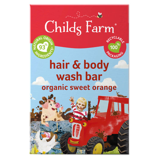 Childs Farm Organic Sweet Orange Hair & Body Wash Bar 60g GOODS Sainsburys   
