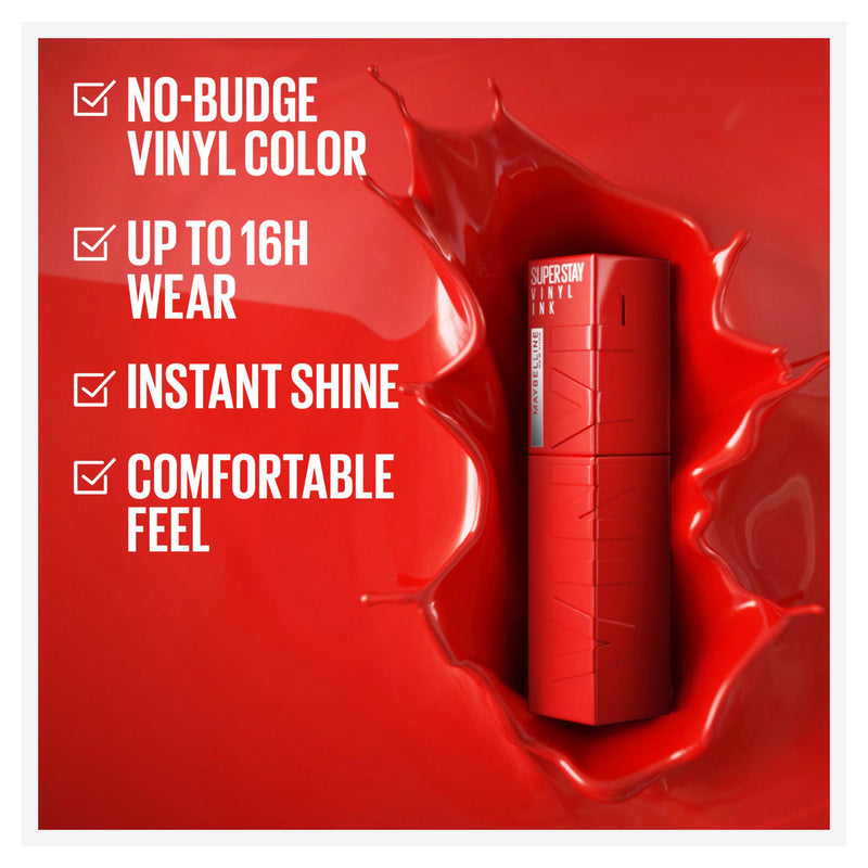 Maybelline SuperStay Vinyl Ink liquid lipstick 35 Cheeky, imported from the UK