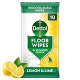 Dettol floor cleaning wipes lemon x10, imported from the UK