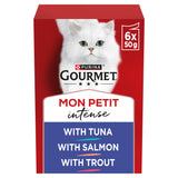 Sainsburys Gourmet Mon Petit Fish Variety Tuna, Salmon and Trout Wet Cat Food 6 x 50g- Buy online at McGrocer